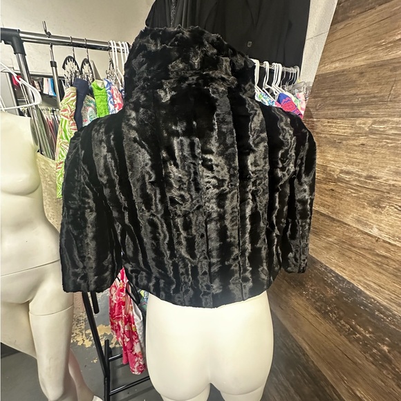 White House Black Market Black Blazer with Luxurious Faux Fur Small - Picture 10 of 12